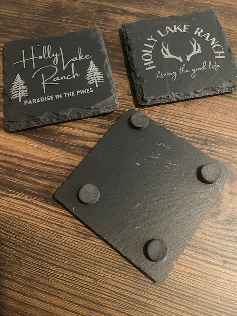 Slate Coaster: COUPLE'S NAMES Personalized Custom Gift