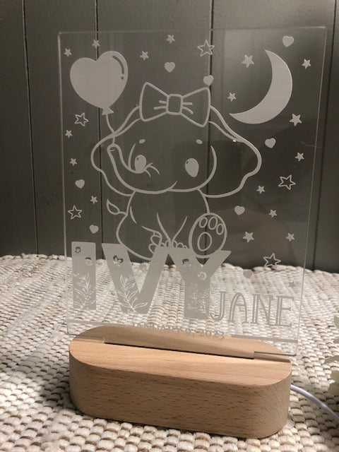 Personalized Acrylic Night Light Custom Gift Nursery Decor Multiple Design Options, LED Night Light, Custom Name, Baby Shower Gift