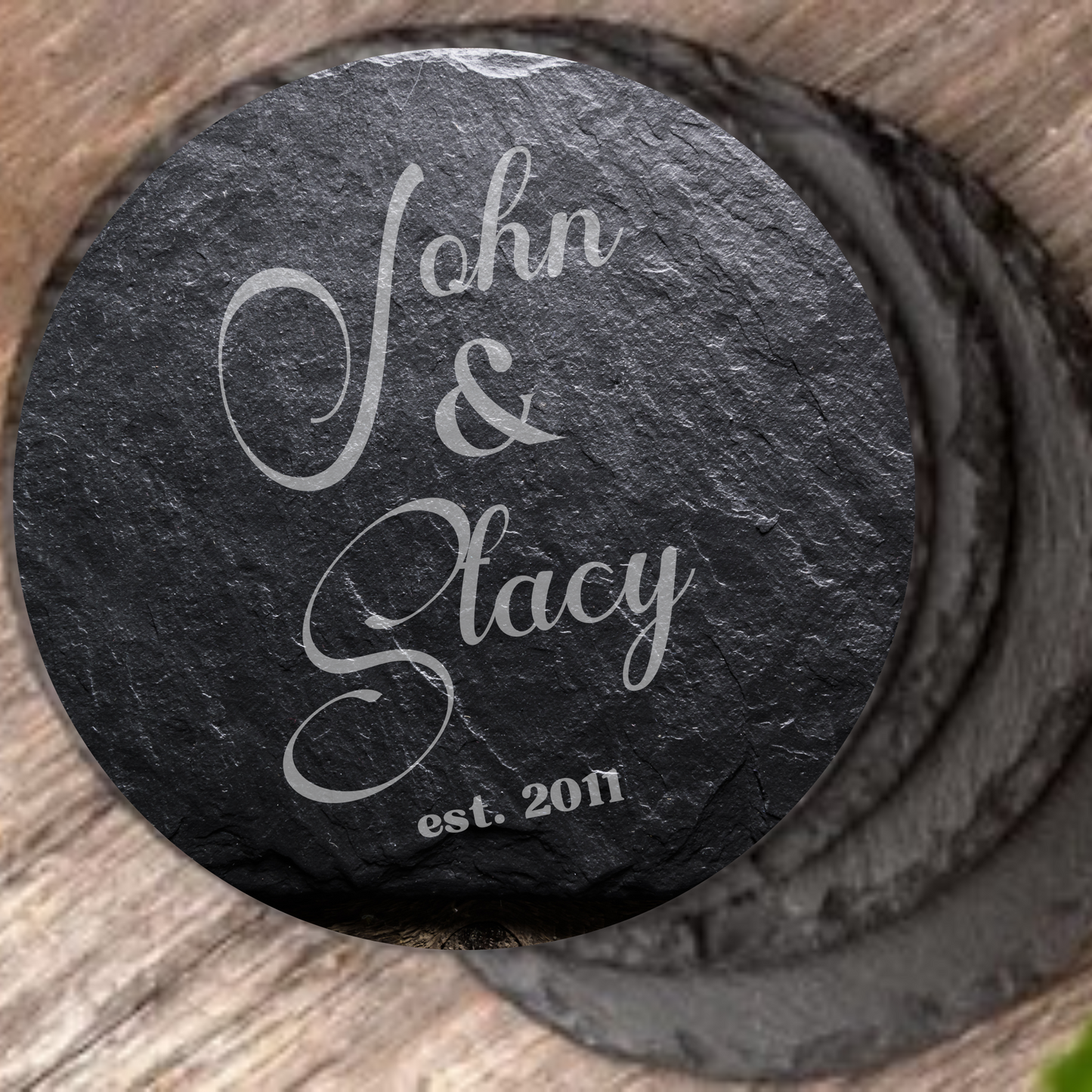 Slate Coaster: COUPLE'S NAMES Personalized Custom Gift