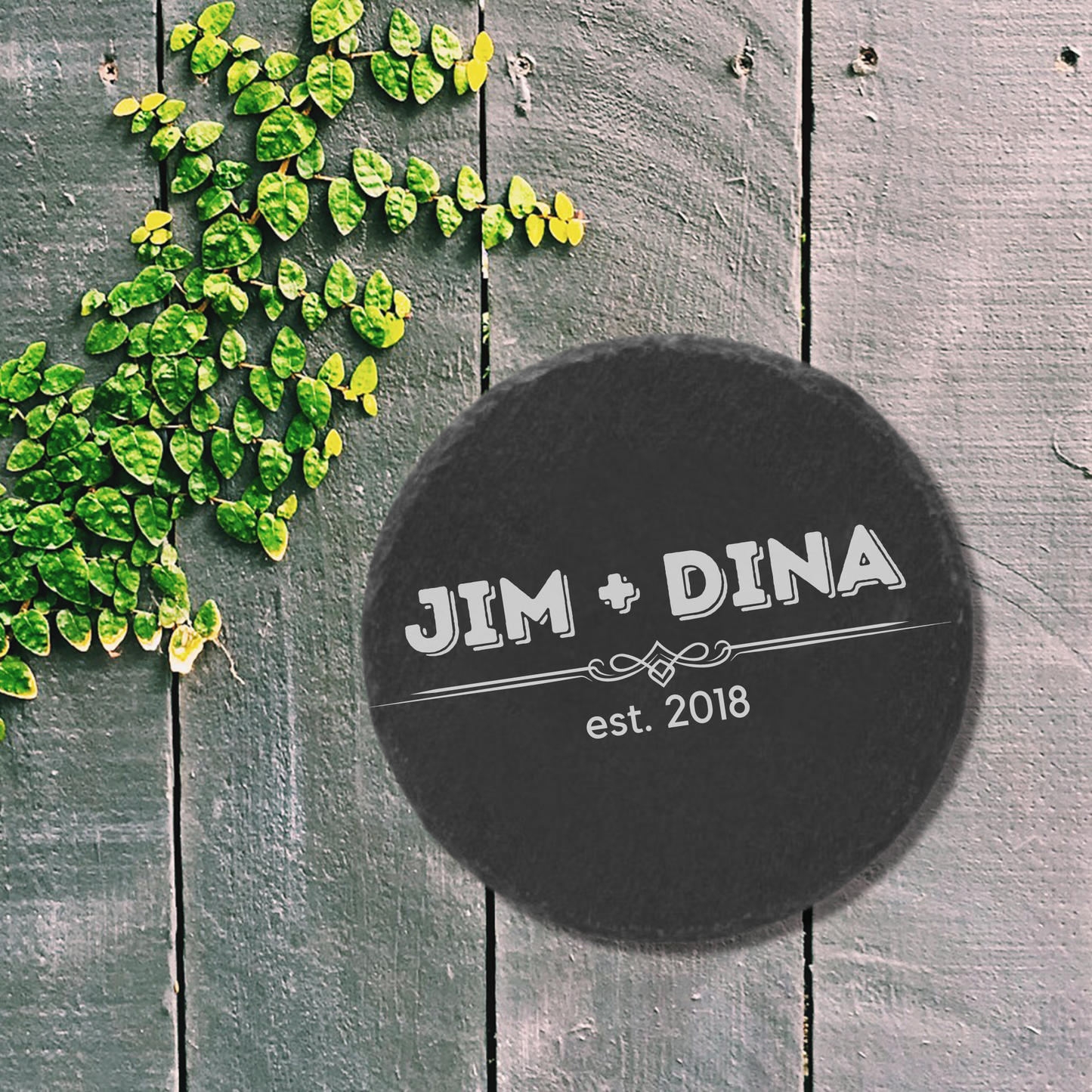 Slate Coaster: COUPLE'S NAMES Personalized Custom Gift